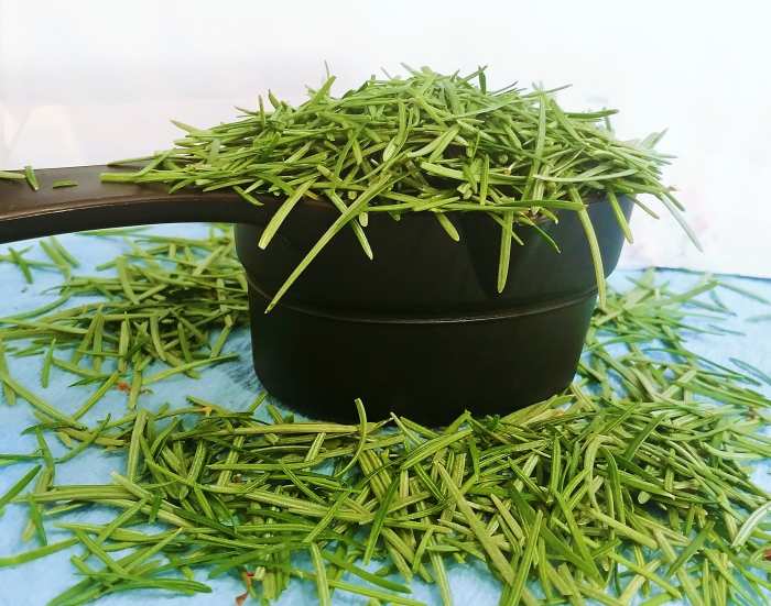 Pine (coniferous) needles for tea. Packed with nutrients, one of which is Vitamin C, making the needles smell similar to oranges.