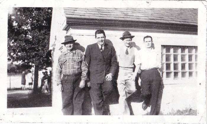 From left to right: grandpa Kuehn, Chuck Hyland my aunt Marie's husband, uncle Augie, and Uncle Dick. Picture probably taken in the early 1950s.