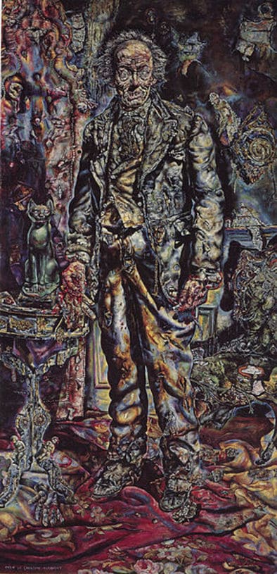 Albright's painting of Dorian Gray, from the 1945 film that starred Hurd Hatfield, George Sanders, Angela Lansbury, and Peter Lawford.
