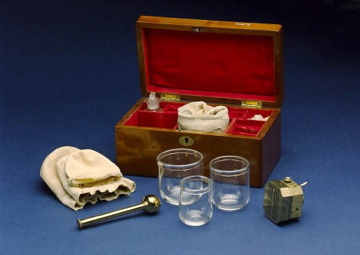 Cupping set, London, England, 1860–1875. In Europe it was a method of bloodletting used to treat various diseases