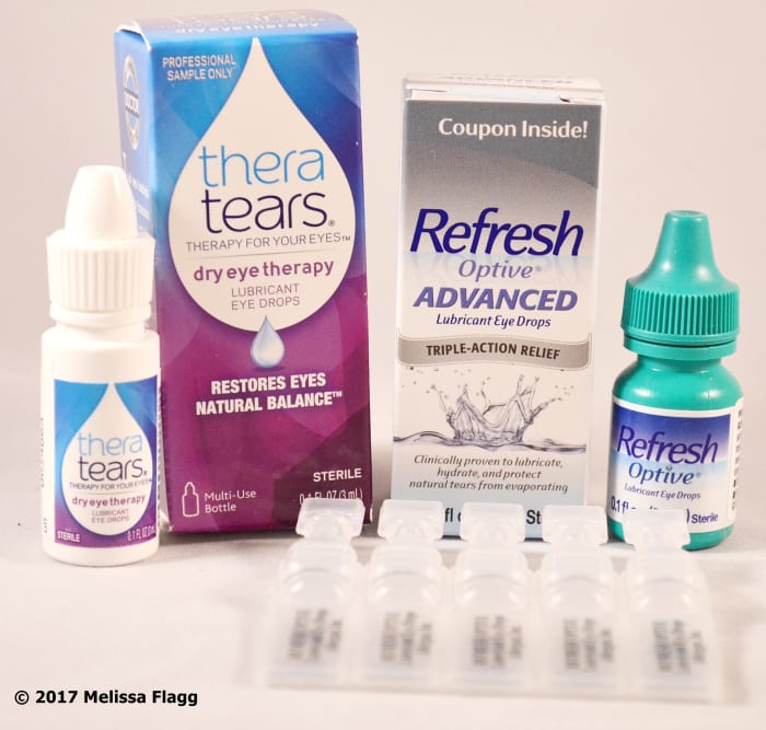 Artificial tears such as Theratears and Refresh Optive are the first line of defense for dry eye and dry eye syndrome.