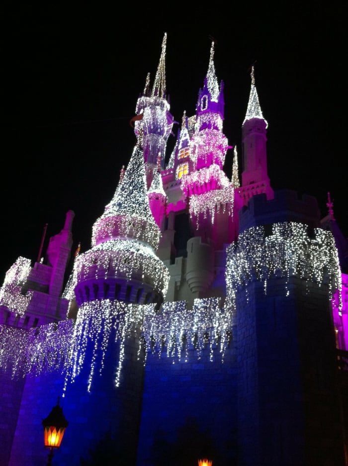 You'll want to be able to last through long days in the parks if you want to see beautiful sights like Cinderella's castle at night.