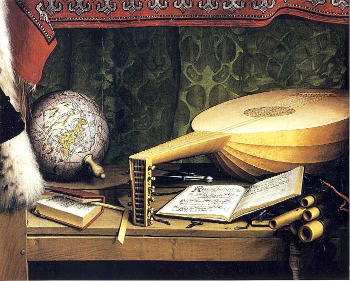 The lute in a detail of The Ambassadors (1533) by Hans Holbein