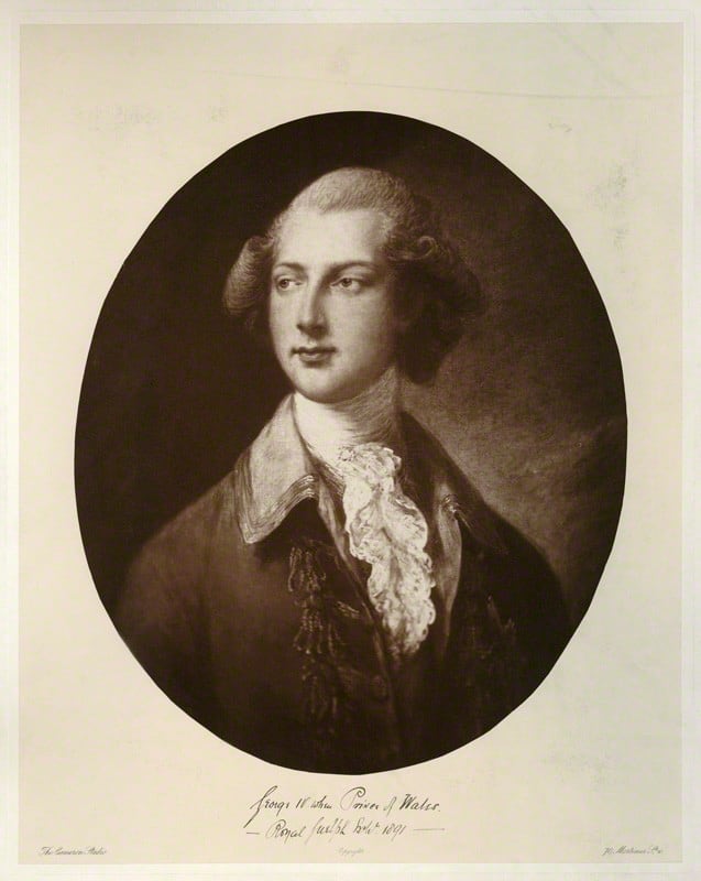 Prince of Wales George Frederick Augusta the heir to the British throne. Known as Prinny to his friends