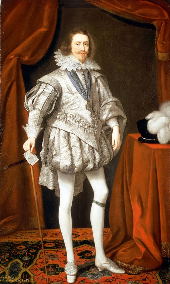 George Villiers, Duke of Buckigham, as Lord High Admiral, a portrait by Daniel Mytens the Elder, 1619