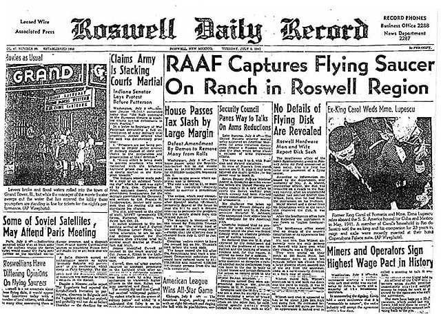 Issue that broke the story about flying saucers. July 9, 1947.
