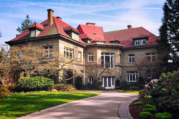 Exterior view of the Pittock Mansion in Portland, Oregon