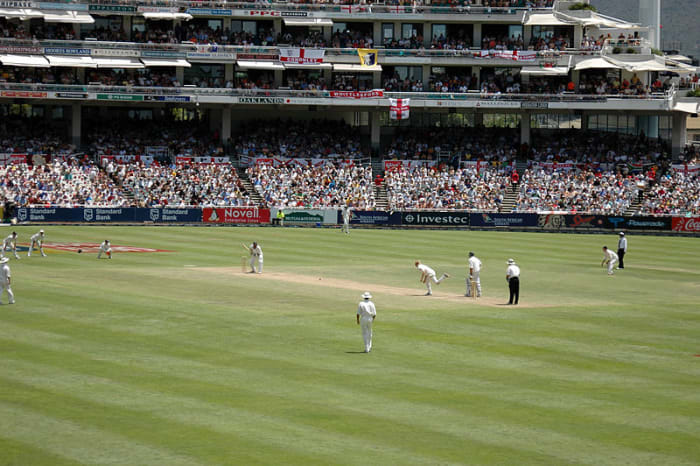 A classic Cricket scene displayed here in the form of a Test Match between England and South Africa.
