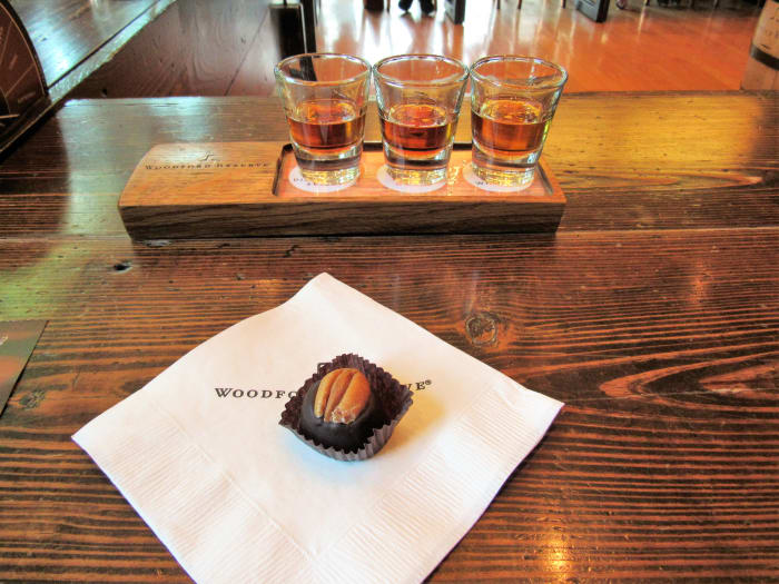 At the Woodford Reserve Bourbon Tasting, they also gave us a chocolate bourbon ball with this tasting, which really helped to balance out the flavors while allowing us to fully savor the distinct notes of the bourbon.