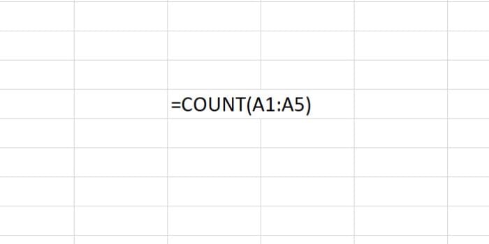 Here the Count function is set to count dates, text representations of numbers and numbers within the stated range.