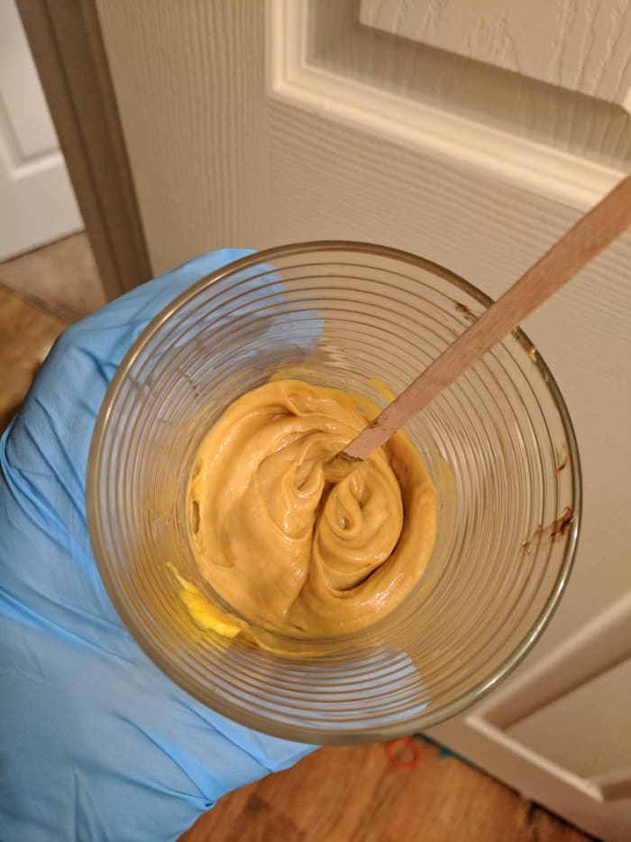 This is what my dye looked like when I mixed it with my hair color. I mixed at a 2:1 ratio.
