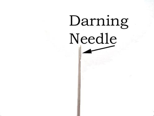 The larger eye also makes threading easier on those of us who can no longer see tiny things very well. (Appears larger than actual size in photo)