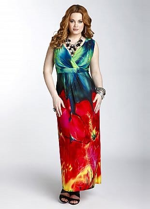 This colorful cross-over bust maxi will have all eyes on you for all the right reasons!