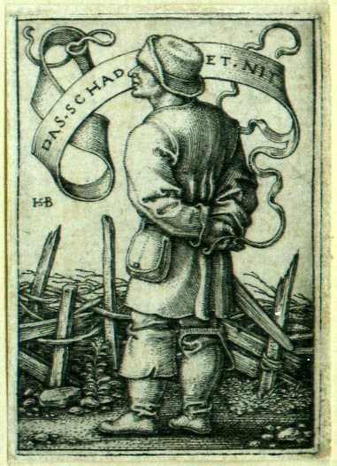 The peasant's bag is similar to what we might carry today. Circa 1500s