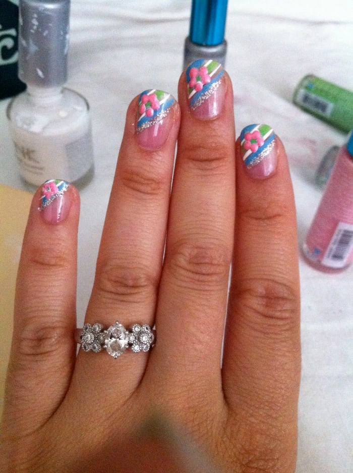 You could also skip the dot in the center and just make a circle of dots to represent flower petals.