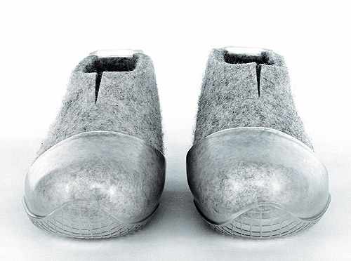 Why anyone thought to make a shoe out of a combination of metal and felt is beyond my comprehension.