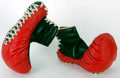 Put on a singlet, boxer shorts and hang a damp towel around your neck when wearing these to be mistaken for some sort of professional boxer.