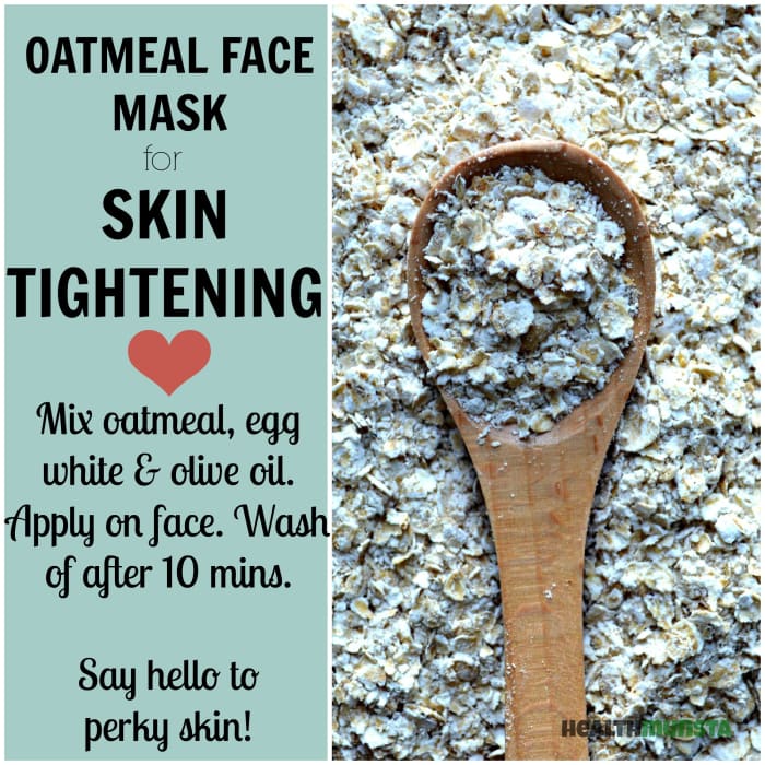 Plump up dull, lifeless skin and firm up your skin cells with a simple oatmeal face mask containing egg white and olive oil!