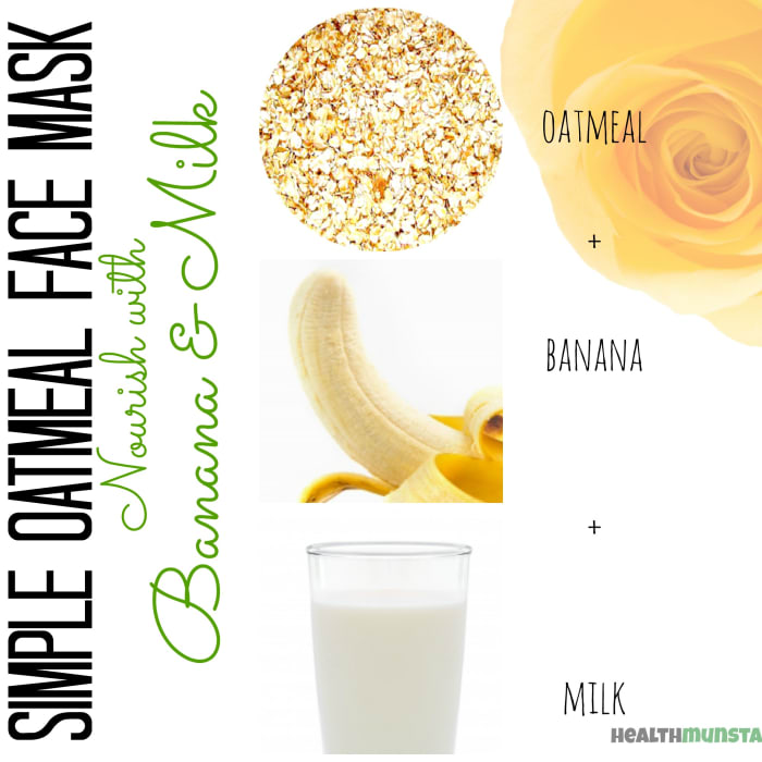 Combine oatmeal, banana, and milk for a nourishing mask that will hydrate skin cells and boost skin tone.