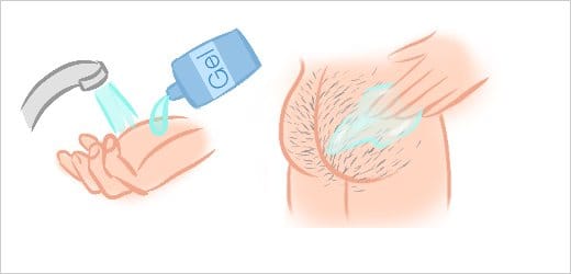 Etape 4 - Appliquez le gel de rasage sur vos fesses