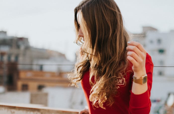 To dye blonde hair brown, you should either fill it first or use a warmer shade of brown.