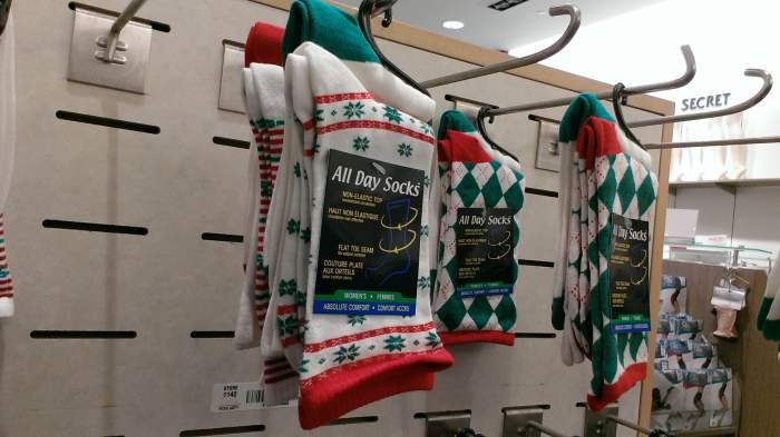 Socks as Christmas gifts. No, they won't keep me warm in winter. They will remind me that you bought them as a last minute gift.