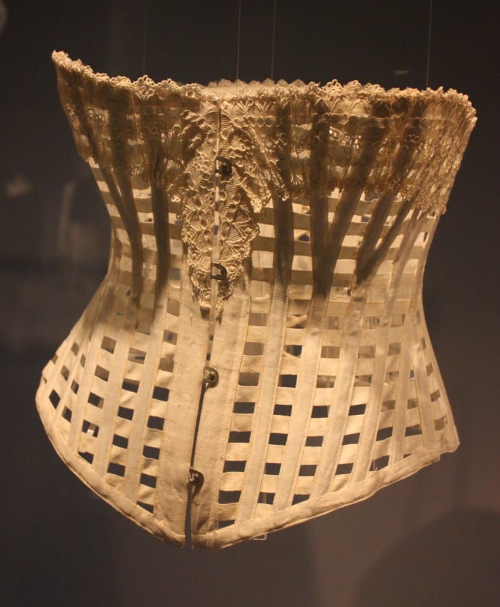 The ventilated corset was worn during hot weather.