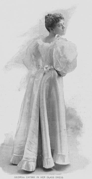 Dress with leg-o-mutton sleeves circa 1893.