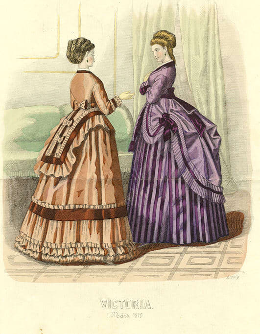 Placa de moda 1870s - notice basques