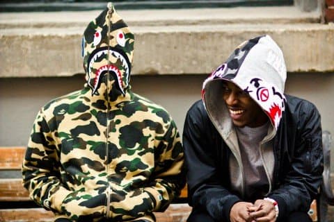 Bape is a classic example of a hype (or hypebeast) brand. With the instantly recognizable camo patterns and full zip shark hoodies, Bape is a classic among more avid enthusiasts.