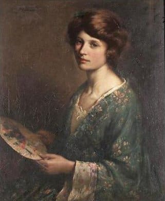 1872 Painting Blue Kimono by William Kay Blacklock