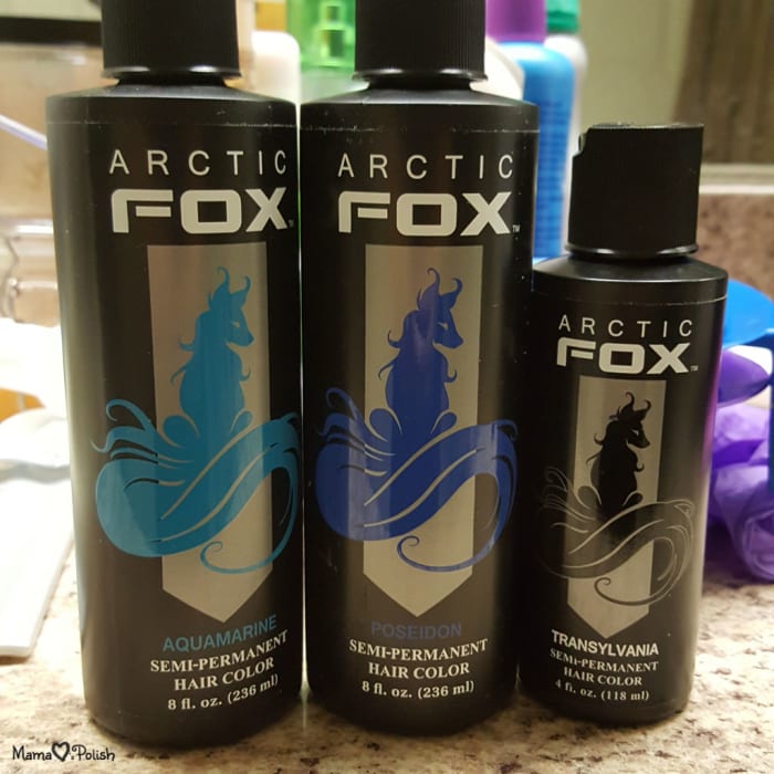 These are the three colors and sizes that I used. I forgot to take a picture, so thanks to mamaheartsnailpolish for this one.