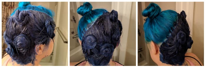 here's how you should part your hair if you plan to do a diagonal sectioned style like I did.