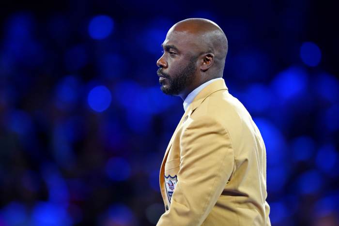 Former St. Louis Rams running back, Marshall Faulk, is seen during the 2017 Pro Football Hall of Fame Game-Enshrinees' Gold Jacket Dinner at Canton Memorial Civic Center.