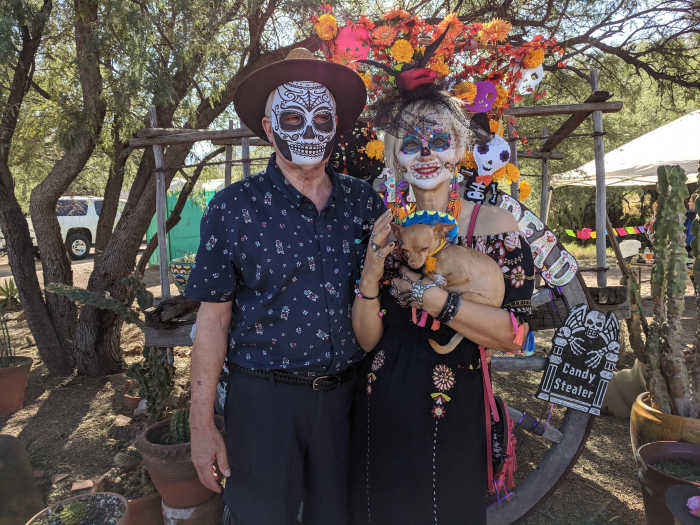 My wife and I at an All Souls' Day/Dia de los Muertos festival in Tubac, AZ