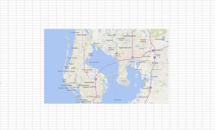 After activation in Microsoft Excel, the Bing Maps Add-in will appear within the worksheet that you are using at the time it is inserted. This Map can be paired with a table to display locations and attributes about those locations.
