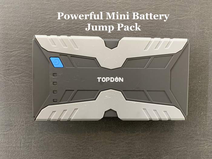 A small but powerful battery jump pack that can jumpstart your car and also charge cell phones, cameras, and laptops.