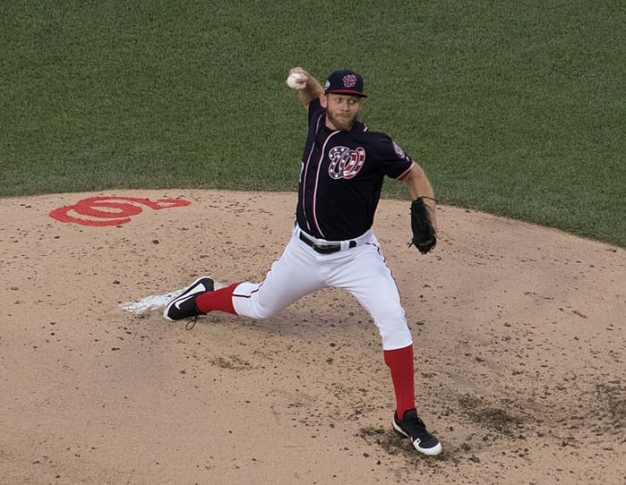 Nationals pitcher Stephen Strasburg won 18 games in 2019 and hit .167.