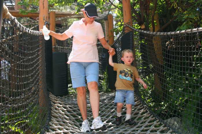 Tiny nets for tiny feet - there are plenty of places for toddlers and preschoolers to play at Disney's California Adventure.