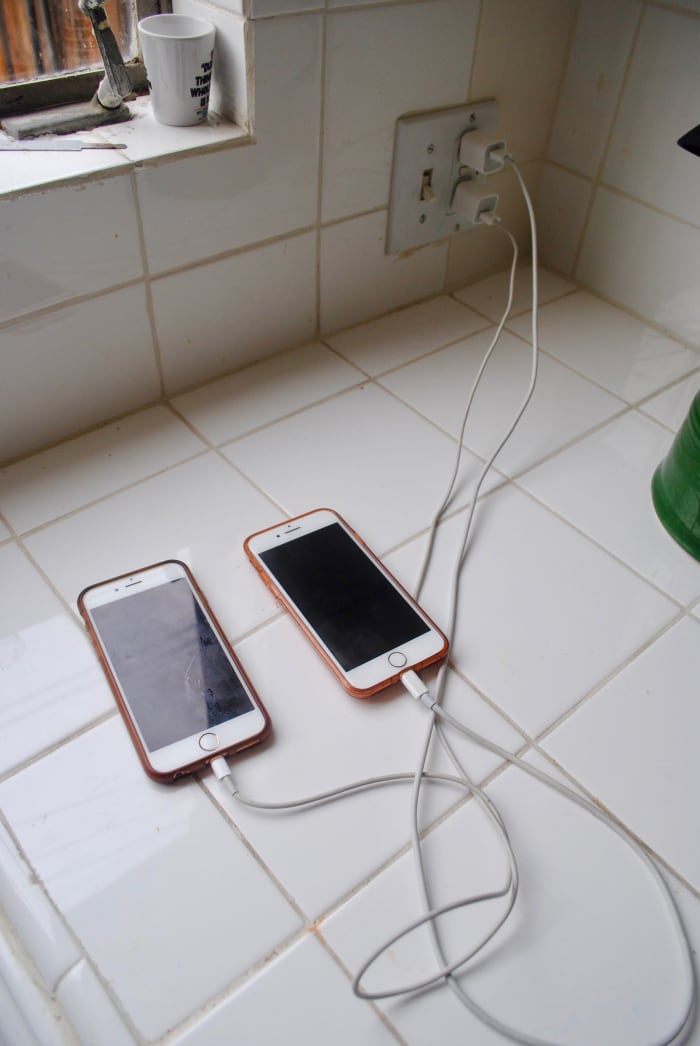 All phones should stay out of the bedroom. Find a common area to plug all electronics in at the end of the night.