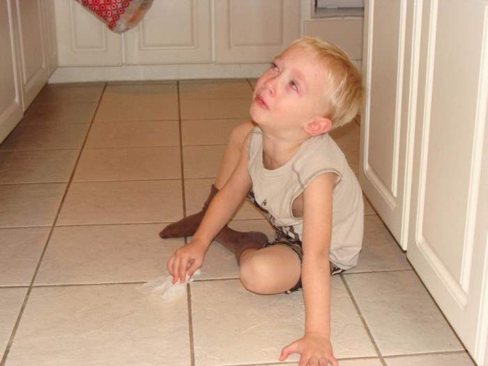 A good sitter takes away dangerous objects and makes the child clean up after himself.