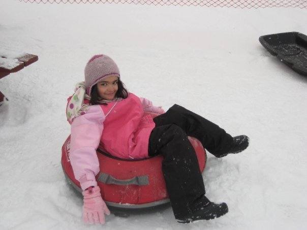 Snow tubing fun.