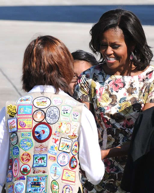 This Cadette vest displays a bunch of fun patches on the back.