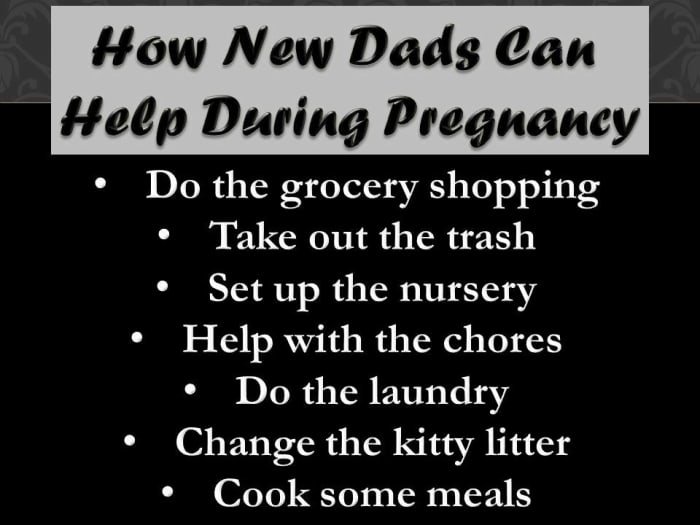 The expectant mom will really appreciate all the help she can get from the expectant dad!