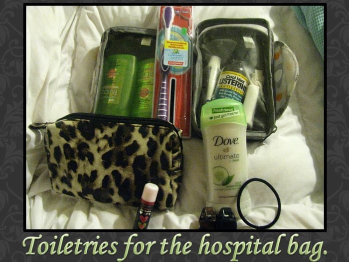 Make sure to bring your makeup, deodorant, shampoo, toothbrush, and toothpaste in your hospital bag.