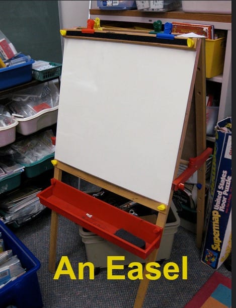 With an easel, preschoolers have opportunities to experiment with paint, crayons, colored pencils, markers, and chalk.