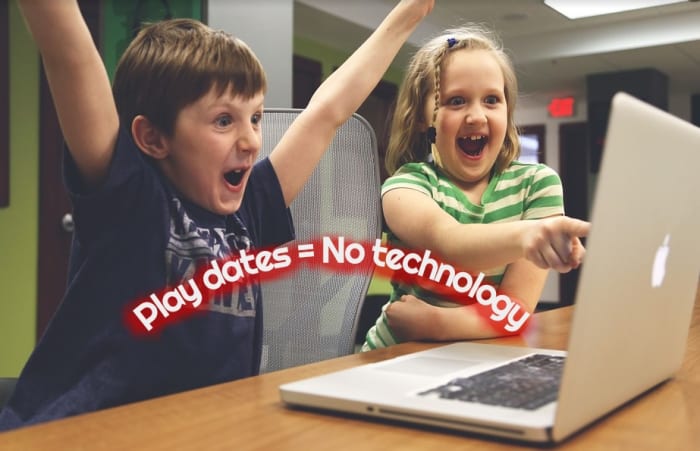 Maximize play dates for children on the autism spectrum by enforcing a no technology rule.
