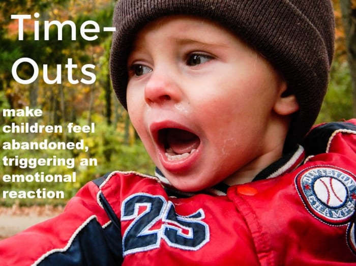 Time-outs can quickly escalate a situation and make children react with cries, screams, and defiance.