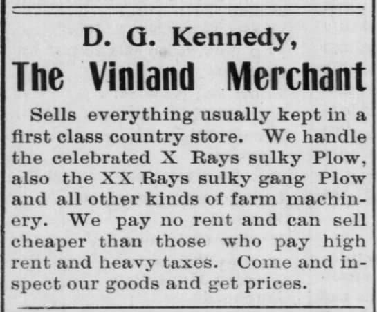 David Kennedy's store advertisement. From The Jeffersonian Gazette (Lawrence, Kansas) 24 Oct 1901, Thu • Page 8