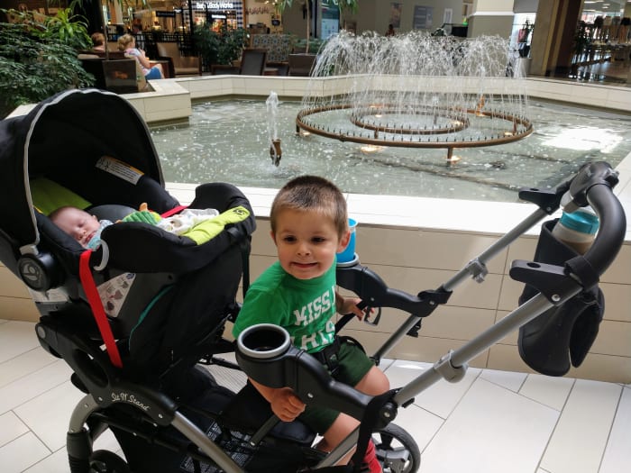 When shopping for a double stroller, be sure to focus on a stroller that best fits what you intend to use the stroller for. A narrow stroller fits through doorways, but might not handle as well on gravel parking lots, etc.